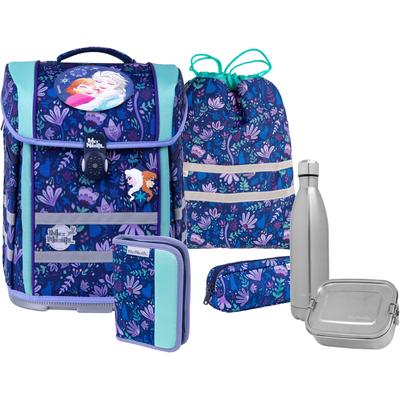 Schulranzen MCNEILL "Perfecto, Frozen II", Kinder, Gr. B/H/T: 30cm x 38,5cm, lila (frozen ii), Polyester, Rucksäcke, inkl. Federmäppchen, Turnbeutel, Schlamperrolle & Motivmagnet