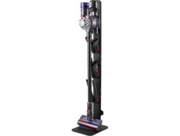 VEVOR Staubsaugerständer 32x26x126cm, kompatibel mit Dyson G5 V15 V12 V11 V10 V8 V7 V6 Serie Standstaubsaugern & Zubehör, Bodenständer, Halterung mit 6 Haken & rutschfesten Fußpolstern, schwarz