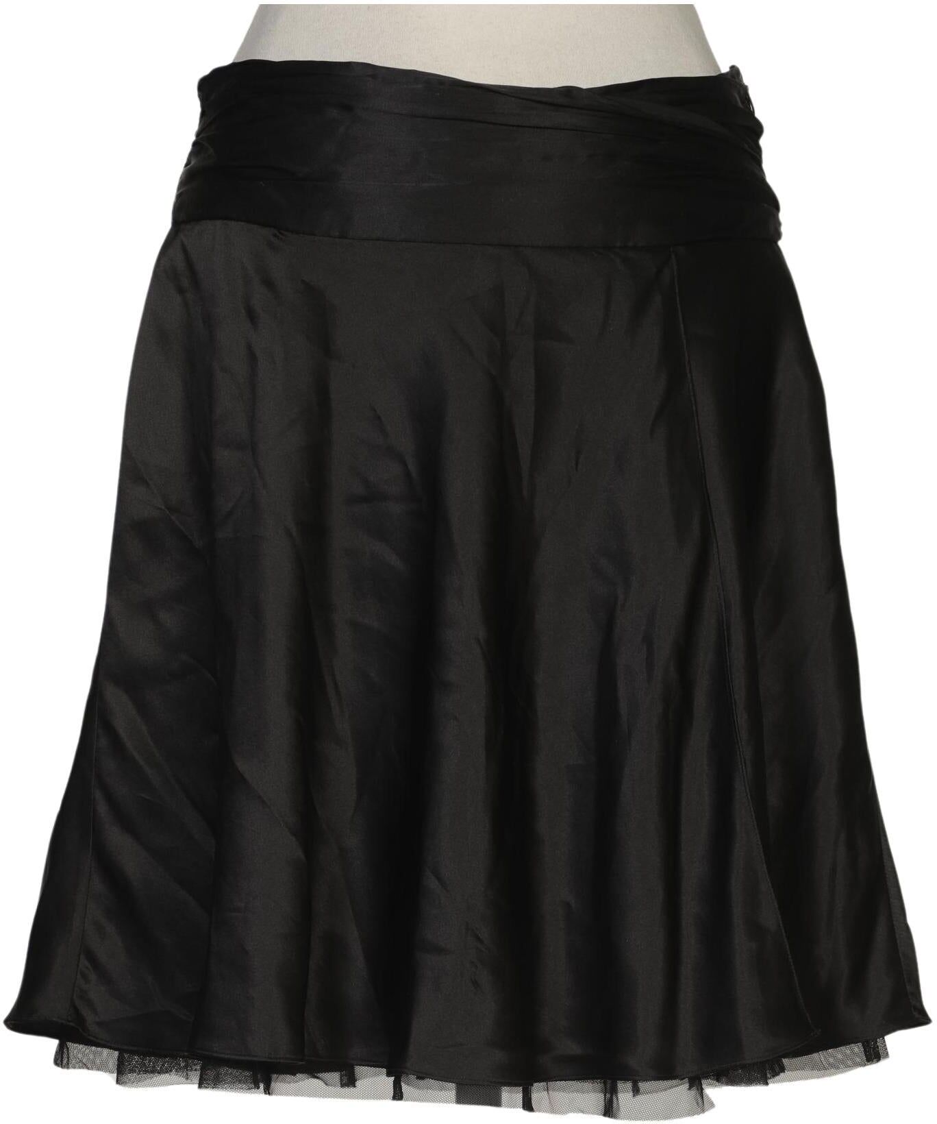 Massimo Dutti Damen Rock, Schwarz, Gr. EU 38, Seide / Synthetik - Second Hand