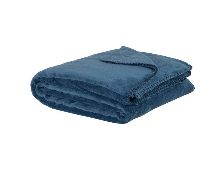 Weiche Decke aus recyceltem Polyester blau 150x230