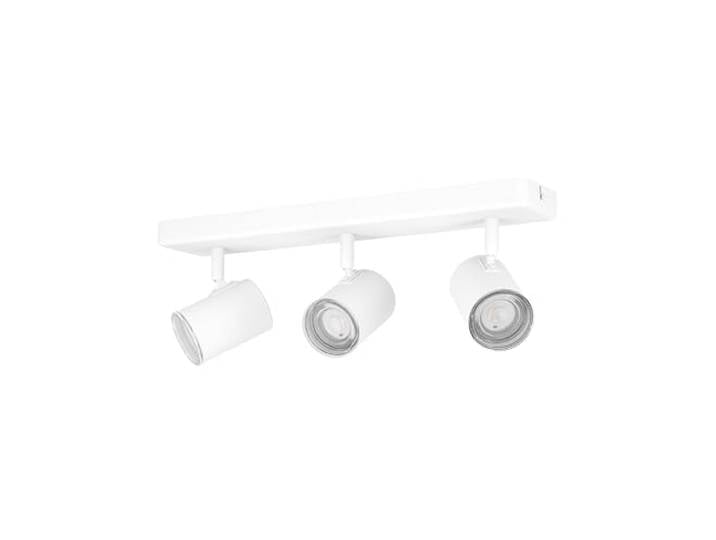 Eglo Plafonnier Consuma 1\, 3 spots orientables\, lampe de plafond pour salle de bains\, luminaire en acier blanc\, douille GU10\, IP44