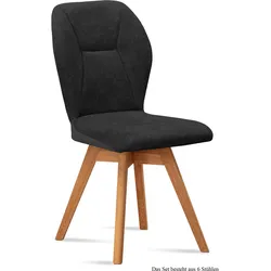 ESSZIMMERSTUHL drehbar (6er-Set) Draga 51x92x60 Eiche geölt/Anthrazit