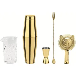 Paderno, Bar Zubehör, Drink Mixer Set Crystal 0.79 l, Gold (Cocktail Set)