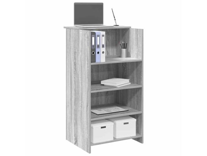 GPWERSDF Empfangstheke Grau Sonoma 55x50x103,5 cm Holzwerkstoff Integriertes Regal, hohe Seitenwände, robustes Holzwerkstoff, für Büro, Hotel, Praxis, Salon