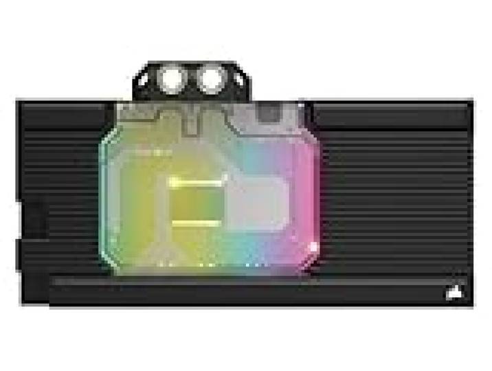 Corsair Hydro X Series XG7 RGB Waterblock pour carte graphique GeForce RTX 3090 Ti ASUS ROG STRIX/TUF GAMING (Construction de la plaque froide en cuivre nickelé, Filetages standard G1/4”) Noir