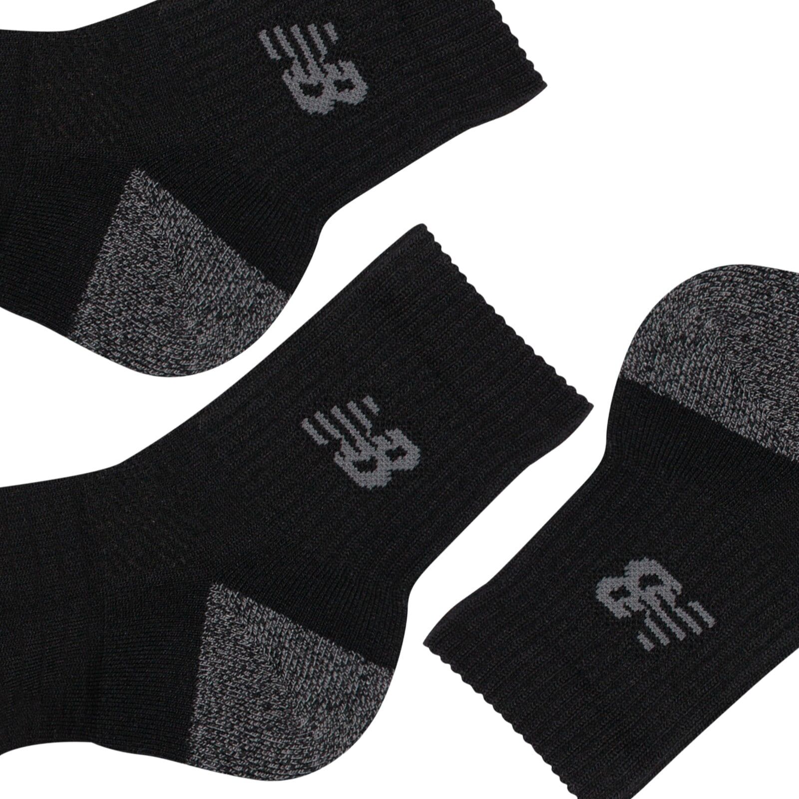 Sportsocken NEW BALANCE "ACTIVE QTR SOCKS 3 PACK", Gr. S (35/38), schwarz, Obermaterial: 100% Baumwolle, Socken Sportsocken, strapazierfähige Quarter-Socken, 3er-Pack, mit trockenem Tragegefühl