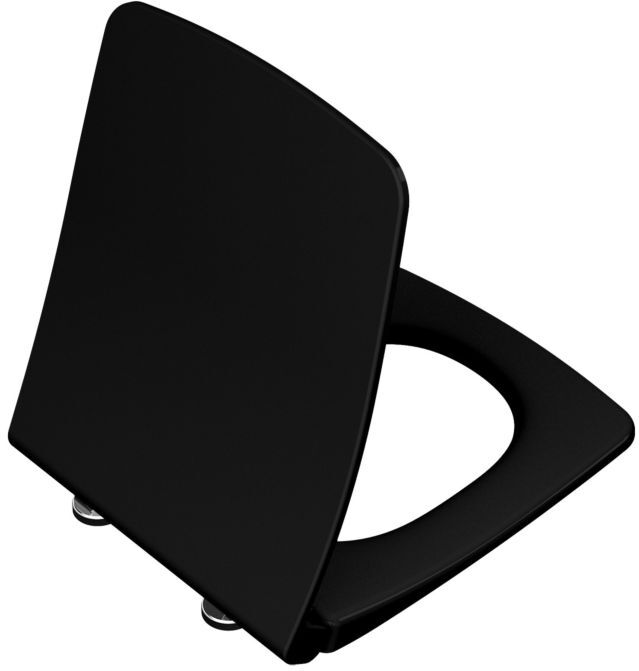 VitrA Metropole WC-Sitz 122-070R409 mit Absenkautomatik, mit Schnellverschluss, Duroplast, schwarz Hochglanz
