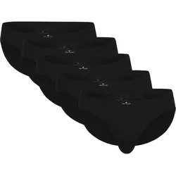 TOM TAILOR Herren Slip, 5er Pack - Mini Slip, Basic, einfarbig Schwarz / XL