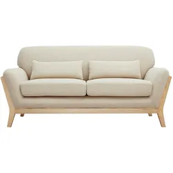Sofa skandinavisch 2 Plätze beiger Stoff YOKO