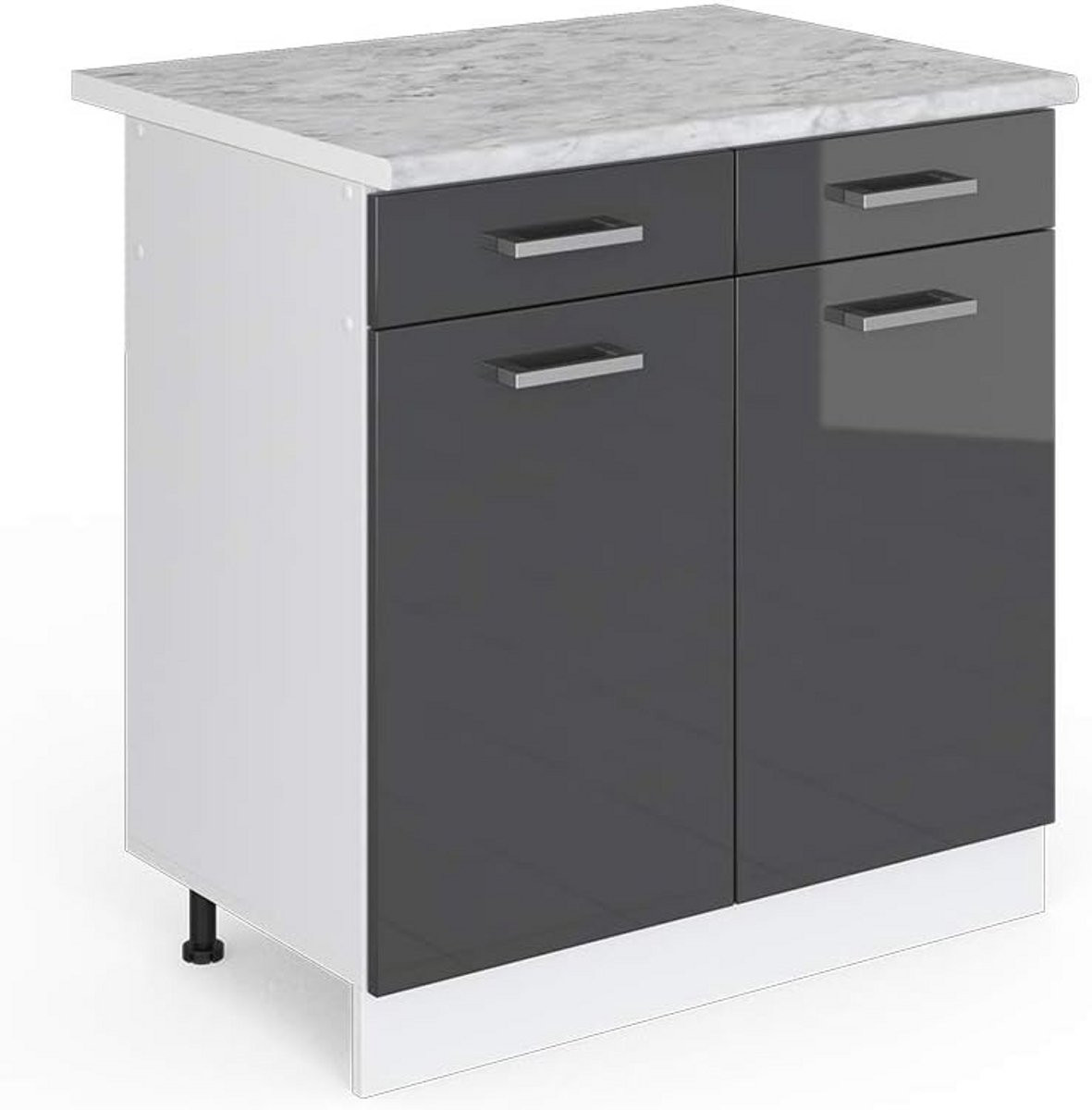 Moderne Keuken Onderkast Serie R-Line met Werkblad en Deuren met Lades