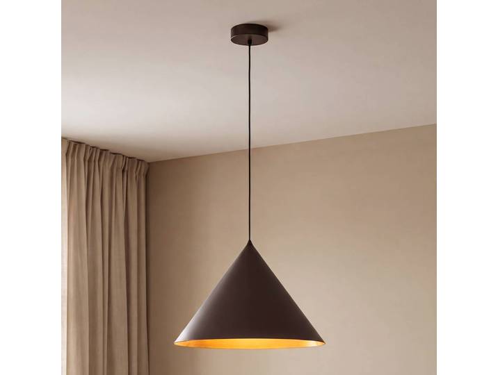 Hängeleuchte Cono, 1-flammig, Ø 50 cm, braun, E27 Cono TK Lighting, dimmbar, braun / rost, für Wohn- / Esszimmer, Metall, Modern