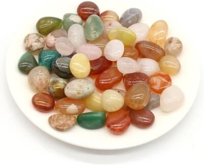Inspire Select Natural Rain Flower Stone Pebbles Colorful Crystal Gravel For Fish Tanks & Home Decor 2030 Mm 3.5 Oz