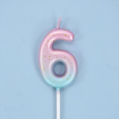 Uplift Treasures Gradient Glitter Number Birthday Candle Cake Topper b06
