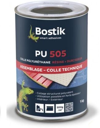 Colle PU polyvalente PU 505 pot de 1 kg BOSTIK 30511730 Blanc