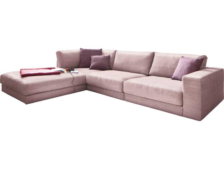Ecksofa 3C CANDY Enisa II L-Form , rot (rosenholz), B:325cm H:86cm T:222cm, Korpus/Basismaterial: 100% Polyester. Sitzfläche: 100% Polyester, Sofas, Ecksofa, bestehend aus Modulen, daher auch individuell aufstellbarbar