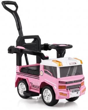 Costway 3-in-1 Kids Ride On Push Car for Toddlers 3 to 5 Years Old with Music-Pink