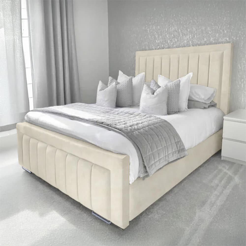 Canora Grey Abianna Upholstered Bed Cream Double (4'6)