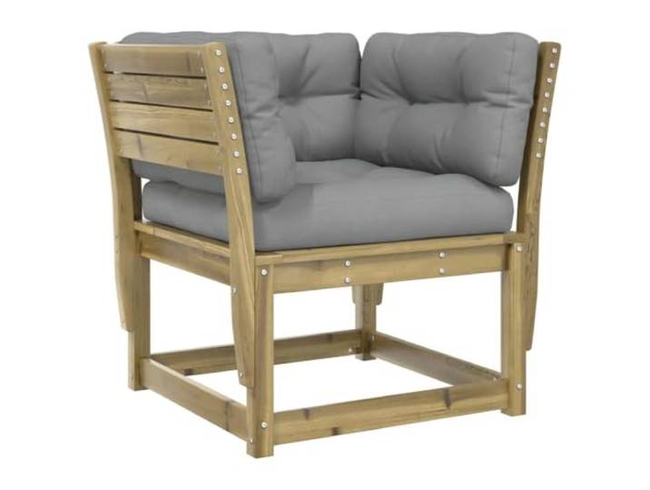 GHVBNMF Gartensofa mit Kissen Modulares Sofa Kiefernholz Fuer Terrasse Bequemer Gartensessel aus Kiefernholz inklusive dickem Sitzkissen und Rueckenkissen fuer Terrasse Balkon und Hof.