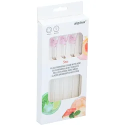 alpina Strohhalm-Set mit Schleife 5-teilig, Strohhalm, Transparent