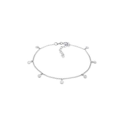 Armkette ELLI "Armband Plättchen Coin Rund Matt Struktur 925 Silber" Gr. 160, silber, Armbänder, Damen, Silber 925 (Sterlingsilber), Armkette