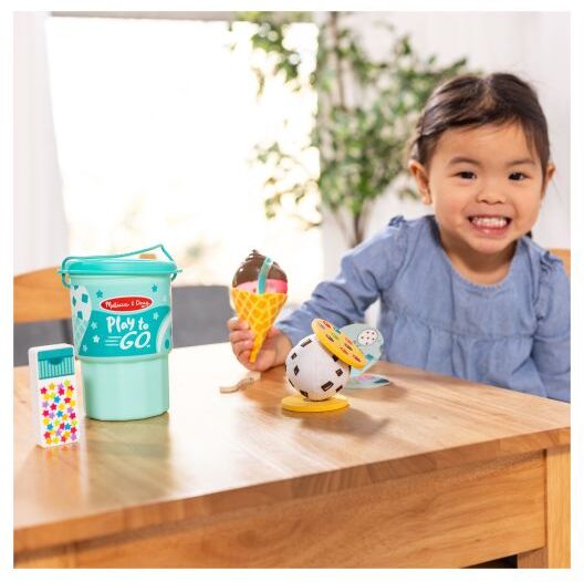 Melissa & Doug Play to Go Ice Cream Play Set - Imaginative Play Toy for Kids - Ages 3 and Up