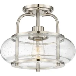 Elstead Lighting Quoizel Trilogy 1-flammige Semi-Flush Deckenleuchte E27 Nickel gebürstet