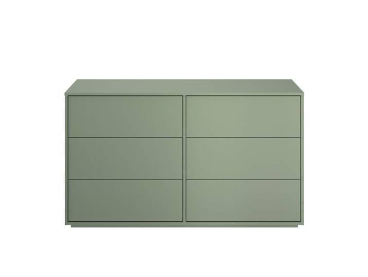 Commode 6 tiroirs effet bois couleur vert Arcilla