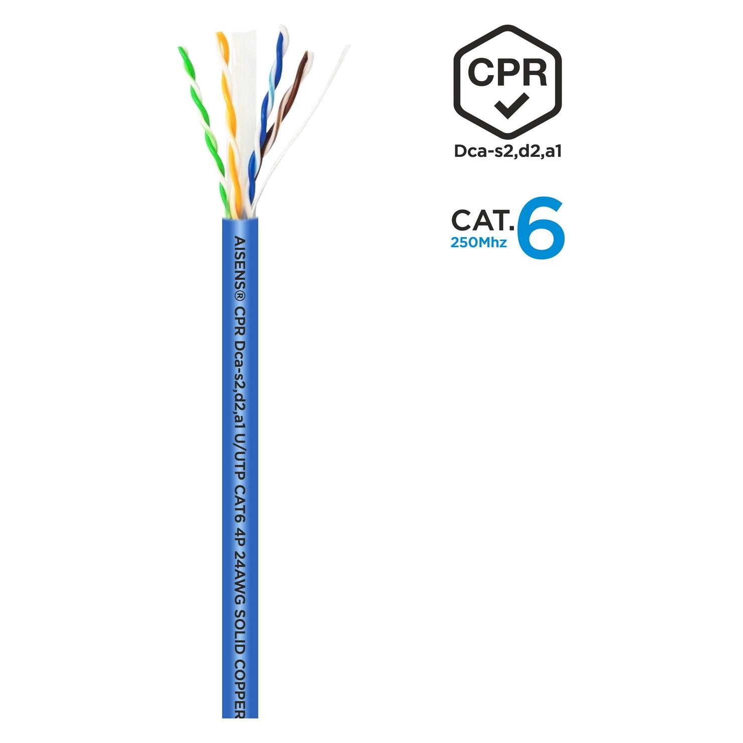 Aisens BOBINA CABLE RED RJ45 LSZH CPR Dca CAT.6 UTP 100M AZUL (CAT6, 100 m) (A135-0662)