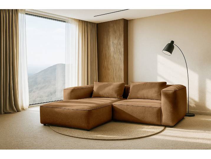 Ecksofa HOME AFFAIRE Tvinnet , braun, B:228cm H:73cm T:166cm, 94% PES 6% NY, Sofas, Ecksofa, Breite 228 cm, extra tiefe Sitzfläche, kubisches Sitzvergnügen