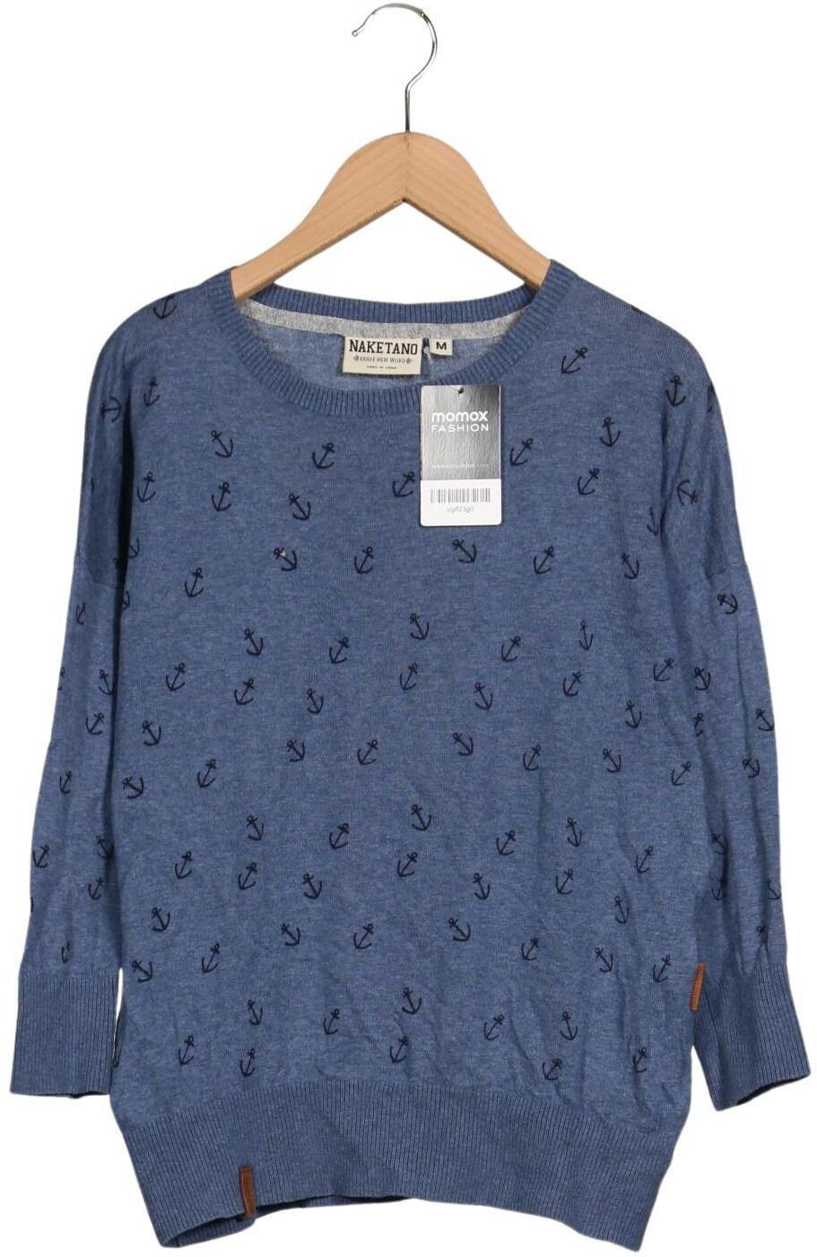 Naketano Damen Pullover, Blau, Gr. M, Baumwolle - Second Hand