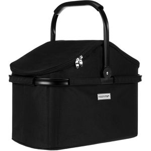 anndora Einkaufskorb TW-1402-A2 BLACK Thermo, schwarz, mit Thermoisolierung, faltbar mit Deckel, bis 20 kg, 25 Liter