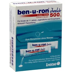 Ben-U-Ron Direkt 500mg Granulat Erdbeer/Vanille 10 ST