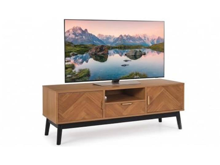 HOME DECO FACTORY Meuble TV Bas Felix Lounge Edition Contemporain Marron Bois\, meuble TV bas Felix\, lounge edition\, mobilier contemporain\, design élégant\, salon\, 110x48x40 cm\, marron