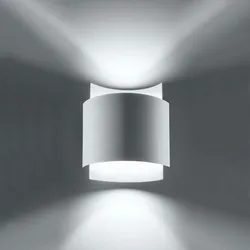 Up Down Leuchte Innen Wandlampe Treppenhaus Wandleuchte weiss, aus Stahl in weiß, indirekte Beleuchtung, 1x G9, LxBxH 23x22x11 cm