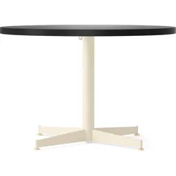 Nook Star Base Couchtisch, 80 cm, Linoleum schwarz, cremefarbenes Gestell