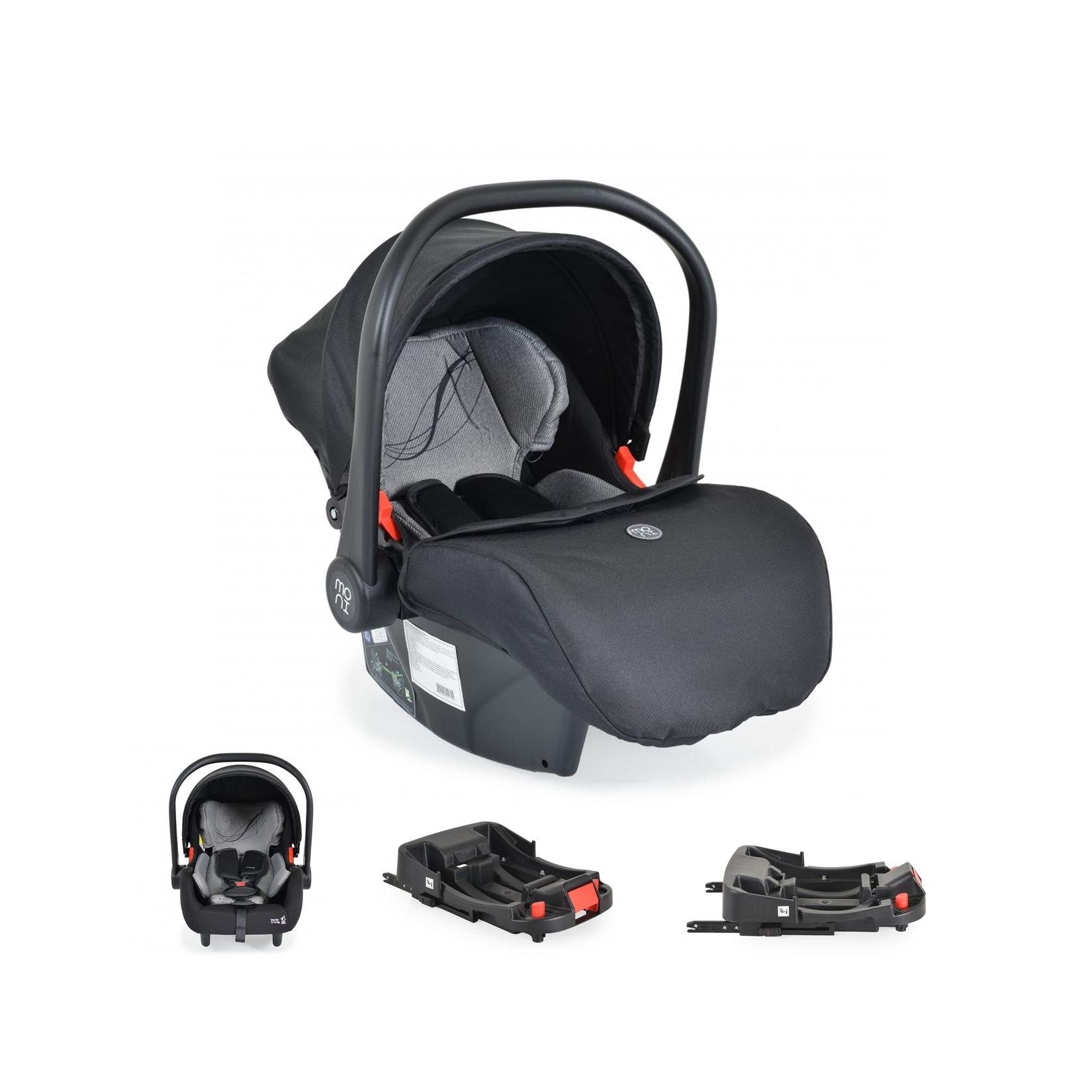 Moni Babyschale Multi Set mit Isofixbasis Royal, i-Size (40 - 87cm) Gruppe 0+ grau
