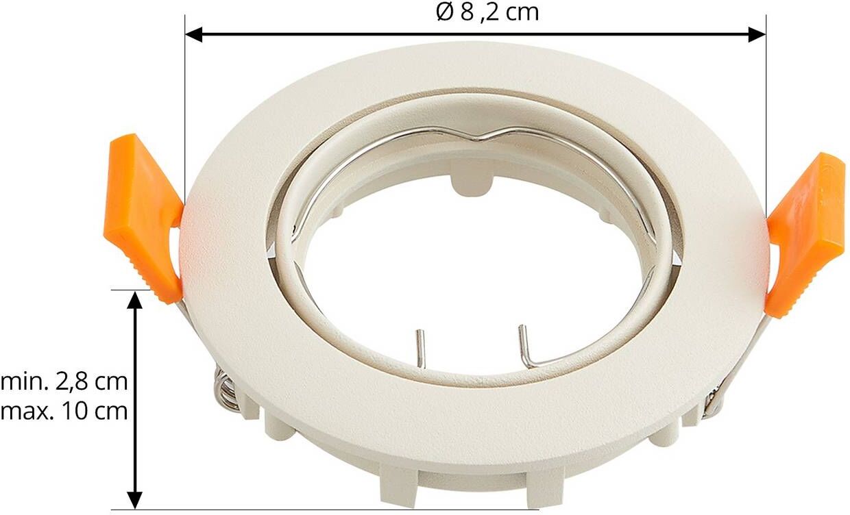 Prios Deckeneinbauspot Fibur mit LED-Modul, beige, 10er Set PRIOS, dimmbar, creme / amber, für Wohn- / Esszimmer, Metall, Modern