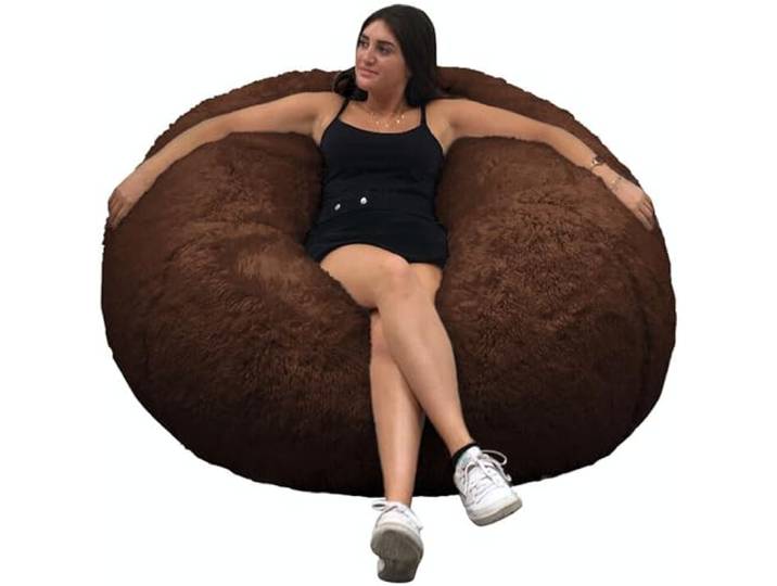 bananair - Sitzsack XXL mit Füllung für Erwachsene - Ultra Weich und Bequem mit Schaumstoff Füllung - Maschinenwaschbarer Bezug - Giant Bean Bag Chair, Sofa, Bed, Couch (120 cm, Schokolade)
