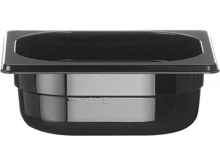 HENDI Gastronorm container – polycarbonaat – 1 liter – zwart – 176x162x65 mm