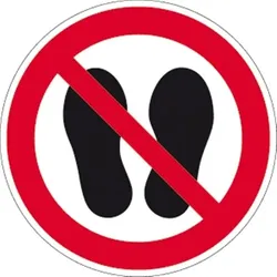 Schild Betreten der Fläche verboten ISO 7010, Kunststoff, Ø 200 mm