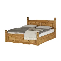 Massivholz-Bettgestell  Veracruz , holzfarben , Maße (cm): B: 191 H: 116 T: 205.0