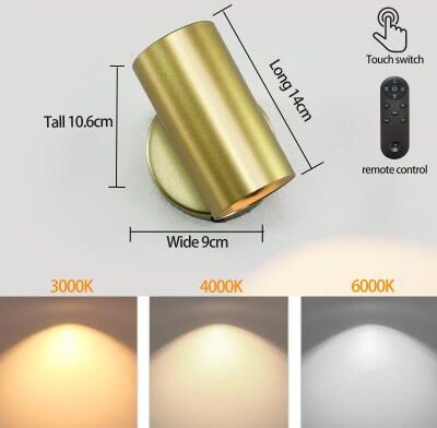 Uplift Picks Rechargeable Wall Sconce With Remote And Touch Control gold 0 5 W 3 Color
