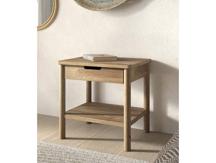 Nachtkonsole VIPACK Olive, Eiche teilmassiv in zeitlosem Design, universell einsetzbar , braun (eiche natur), B:50cm H:50cm T:40cm, Holz teilmassiv, Sideboards, Nachtkonsole, sie kann recht oder links angestellt werden