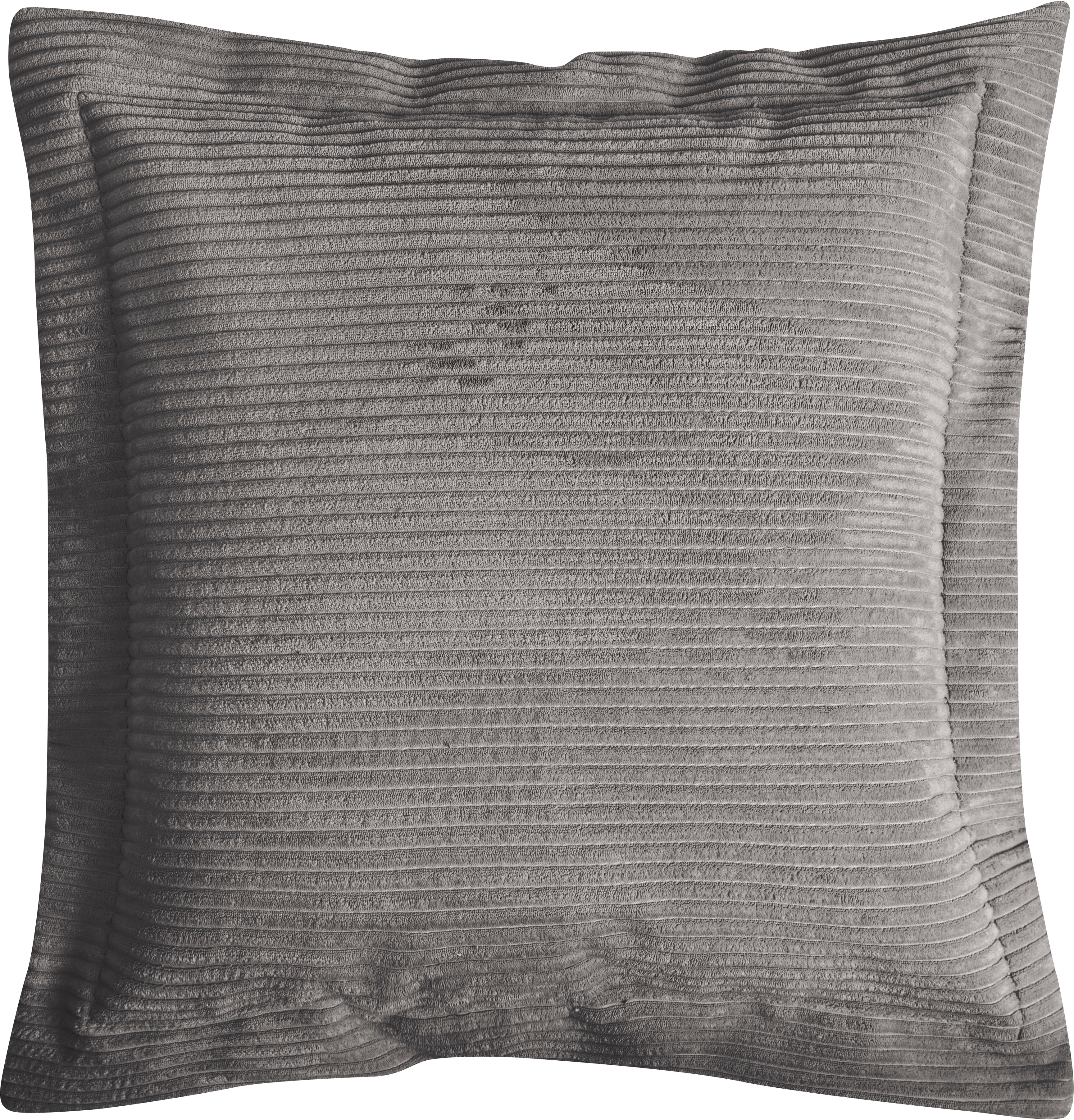 Dekokissen MAGMA HEIMTEX "SHARA Flatterkissen", grau (anthrazit, cord gestreift unifarben), B:70cm H:8cm L:70cm, Faserbällchen (Polyester), Polyester, Dekokissen_Sitzkissen_Kissenhüllen, Dekokissen, in trendigem Cord-Stoff und elegantem Stehsaum anthrazit