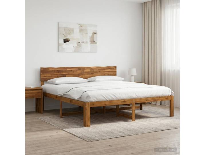 vidaXL Doppelbettgestell mit Kopfteil ROSTOCK Natur 200 x 200 cm