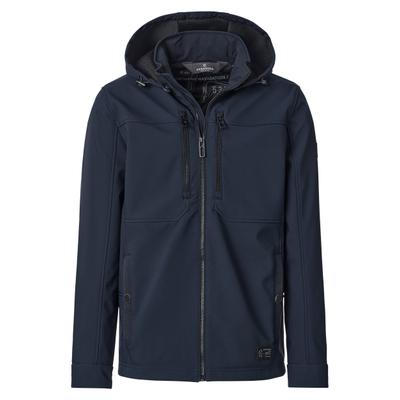 Softshelljacke CASAMODA "CASAMODA Softshelljacke uni", Herren, Gr. XL, blau (dunkelblau), 100% Polyester, Jacken Softshelljacke