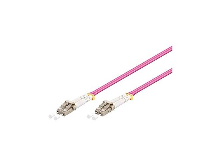 Goobay 95937 glasvezel kabel multimode OM4 violet duplex/LC UPC stekker naar LC UPC stekker/glasvezel glasvezel kabel halogeenvrij/violet/glasvezelkabel 5 m