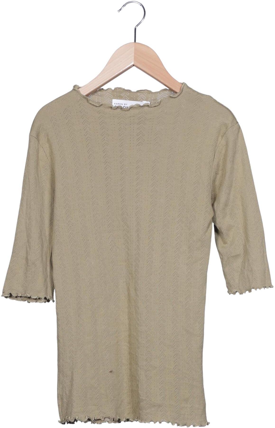 Karen by Simonsen Damen Langarmshirt, Beige, Gr. S, Baumwolle - Second Hand