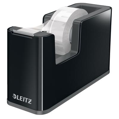LEITZ 5364 Klebeband-Abroller Duo Colour - schwarz hochglanz, inkl. Klebefilm