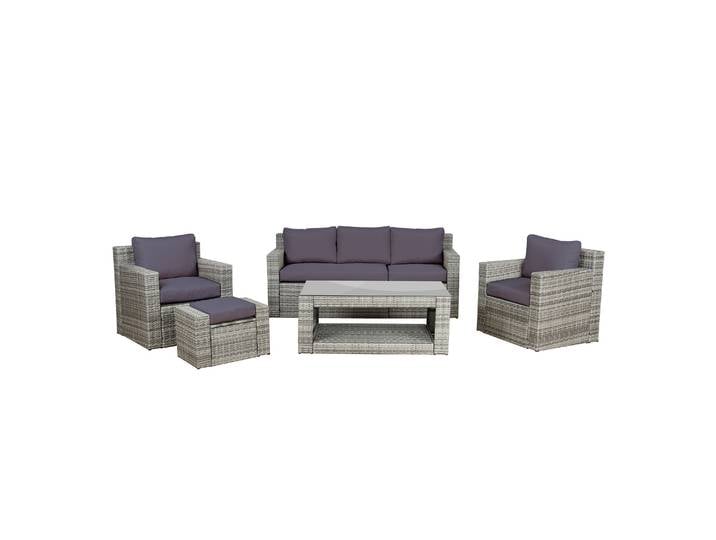 Kissenbezug Set für Rattanlounge MANILA 10-teilig anthrazit